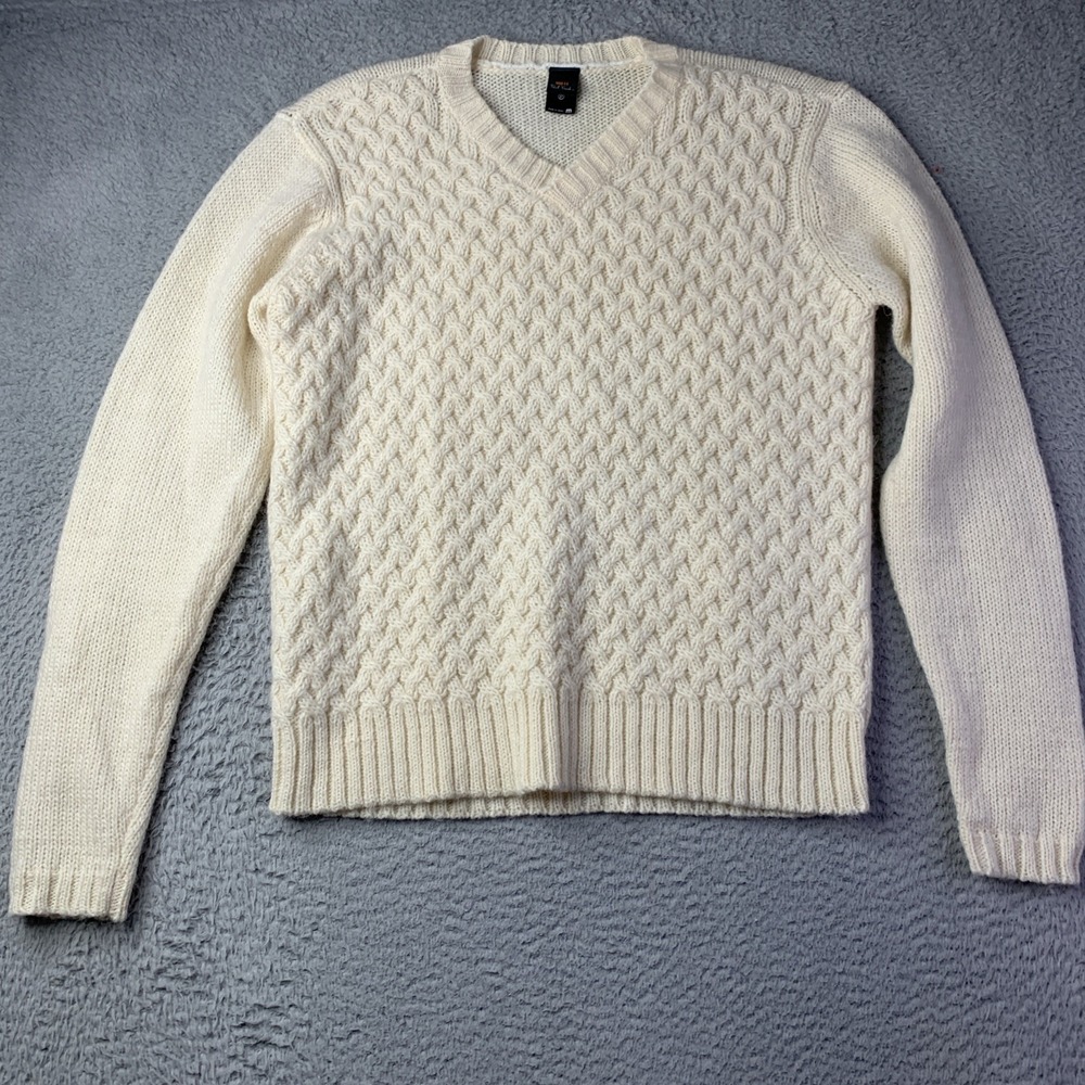 Paul Frank Women's M Vneck Sweater Pullover Cream Size Medium Alpaca Wool '06